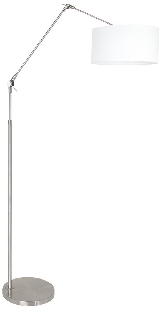Steinhauer Vloerlamp Prestige Chic 8102st Staal Kap Wit Linnen