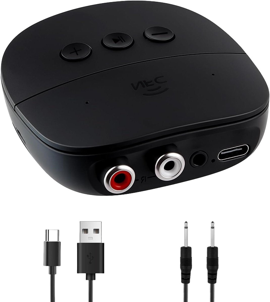 Bluetooth Ontvanger - Audio Adapter - Draadloos Streamen - NFC Koppeling - Bluetooth 5.2 - Zwart
