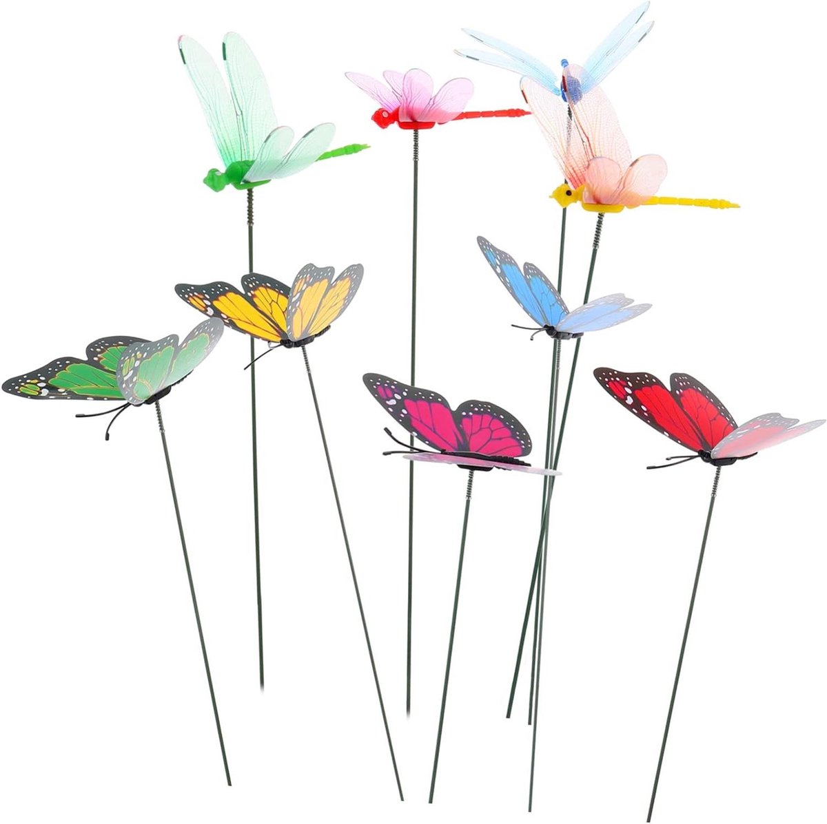 Decoratieve Stakes - Tuindecoratie Vlinders - Tuin Verfraaien - Flexibele Vleugels - 48 Stuks - Diverse Kleuren