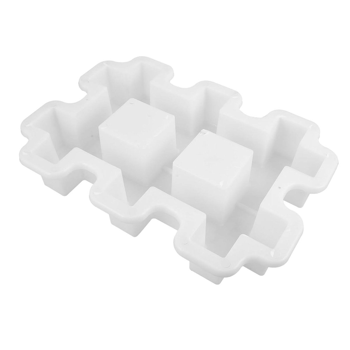Betonmal Blokken - Gietvorm Cement - Terras Aanleggen - Dubbel Vierkant Patroon - 465 x 32 x 8 cm - Wit