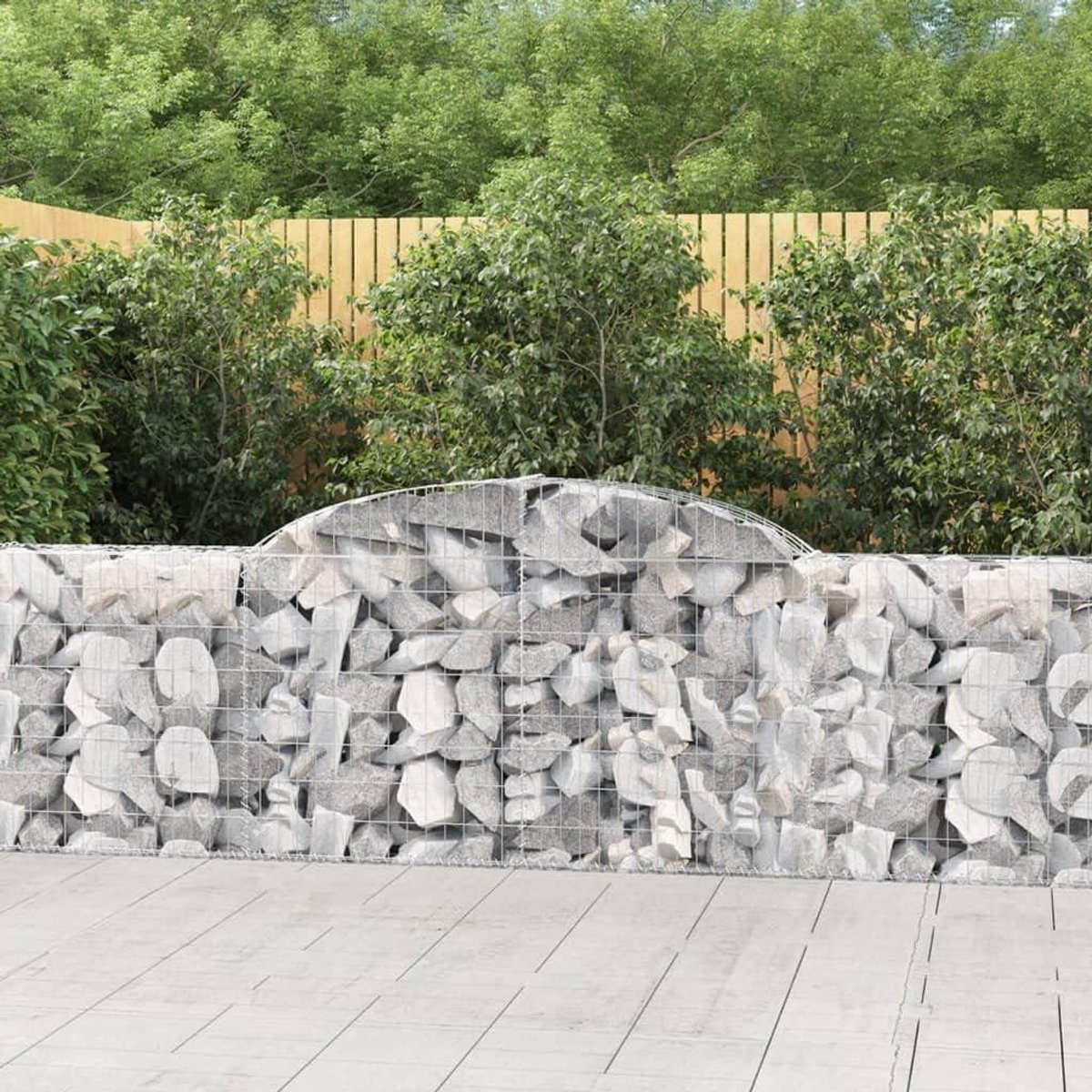 Schanskorven Hoge Boog - Steenkorven Tuin - Inkijk Beschermen - Verzinkt IJzer - 300x30x100cm - Zilver