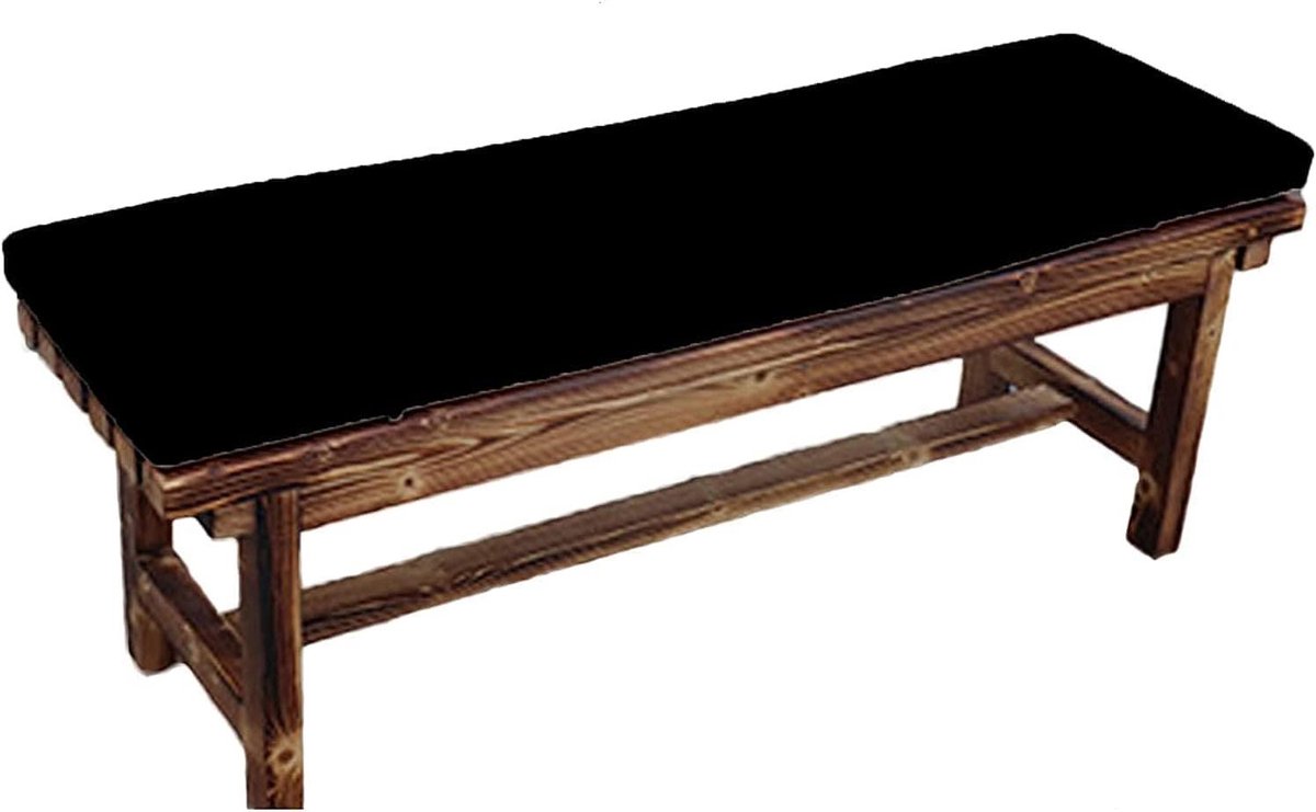 Bankkussen Waterbestendig - Terraskussen Zitkussen - Comfortabel Zitten - Afneembare Hoes - 200 x 50 cm - Zwart