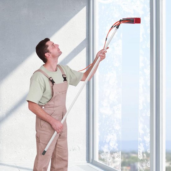 Telescoopstang - Reinigingssteel - Ramen wassen - Met watertoevoer - 8 meter - Roze — afbeelding 3