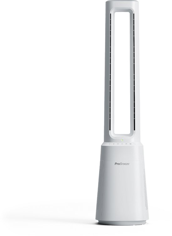 Pro Breeze Bladloze Torenventilator met HEPA 13 Filter, 10 Snelheden, Stil, 75° Draaiend, 105 cm Hoog