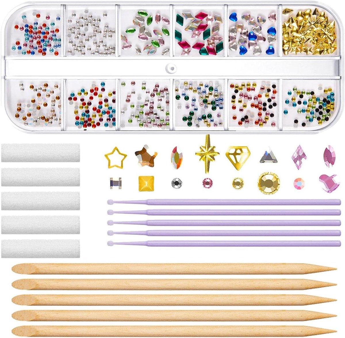 Tand Kristallen - Edelstenen Set - Glimlach Versieren - Veilig Materiaal - 12 Stijlen - Multicolor