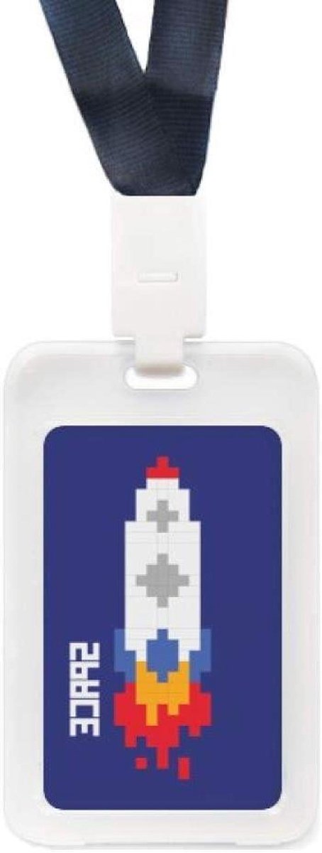 Spaceship Rocket Fire Universe Pixel Transparent ID Credit Card Holder Protecter Sleeve