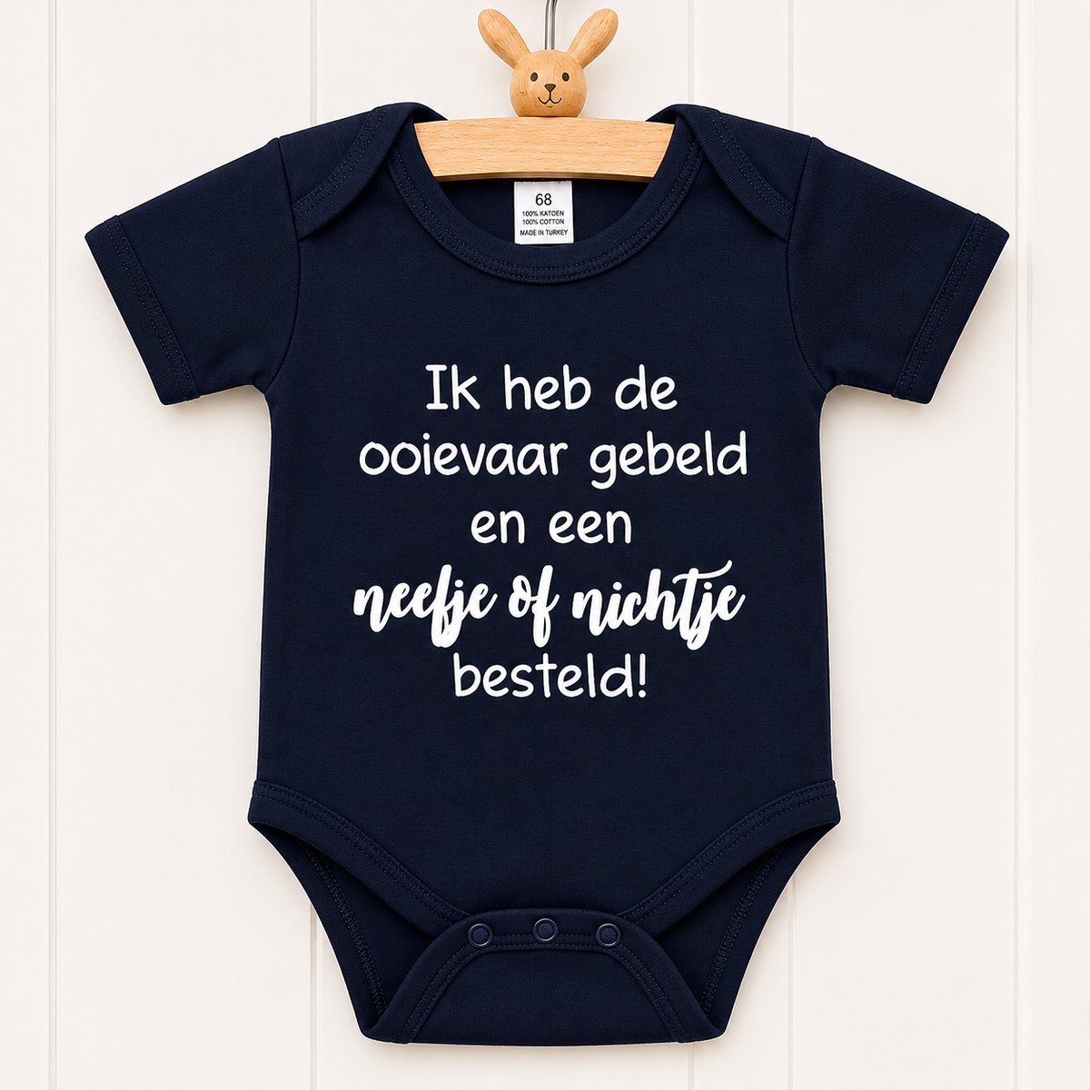 romper baby tekst zwangerschaps aankondiging ik word grote neef ik heb de ooievaar gebeld en een nichtje of neefje besteld blauw korte mouw jongen of meisje maat 50-56