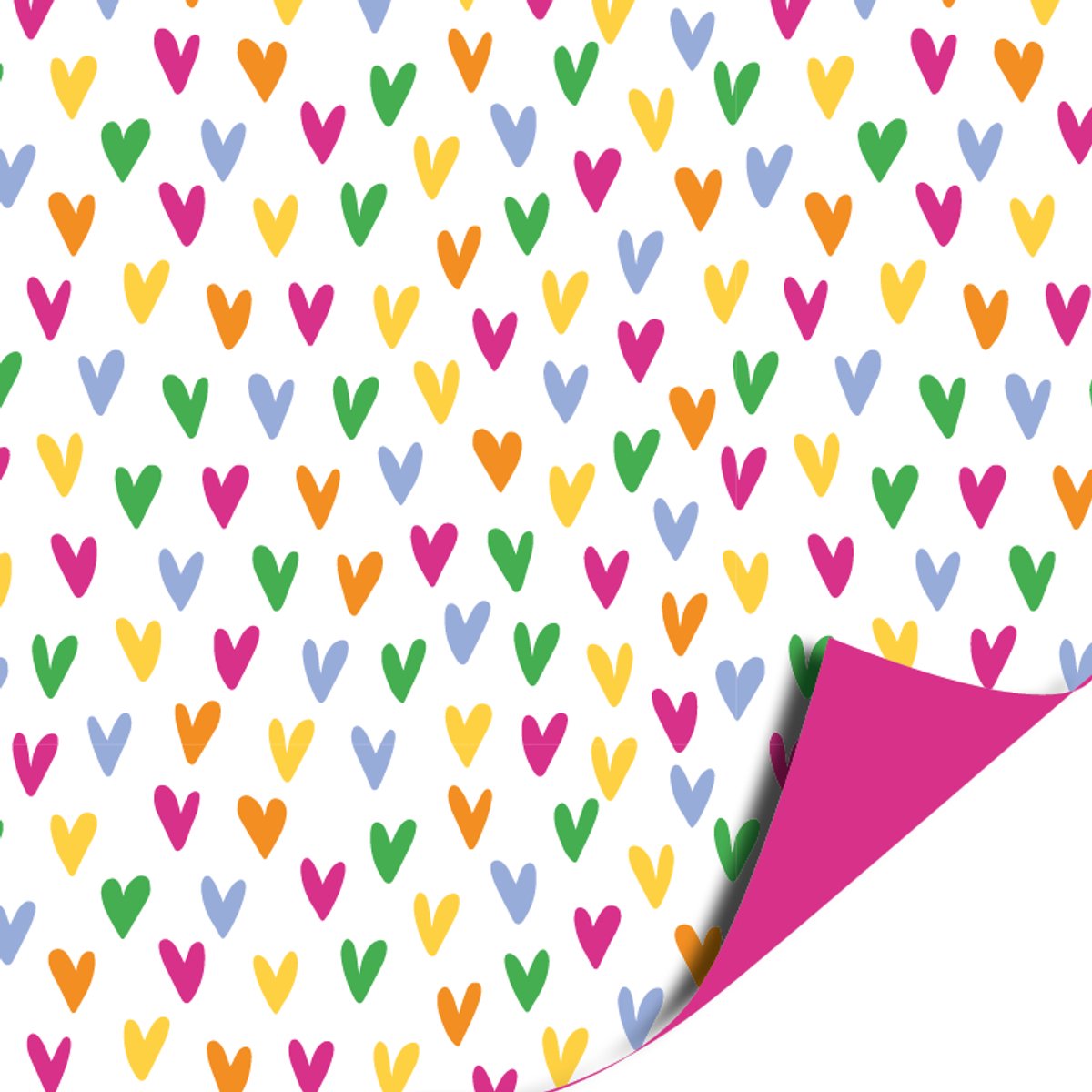 Cadeaupapier 70x200cm - Lots of love multicolor