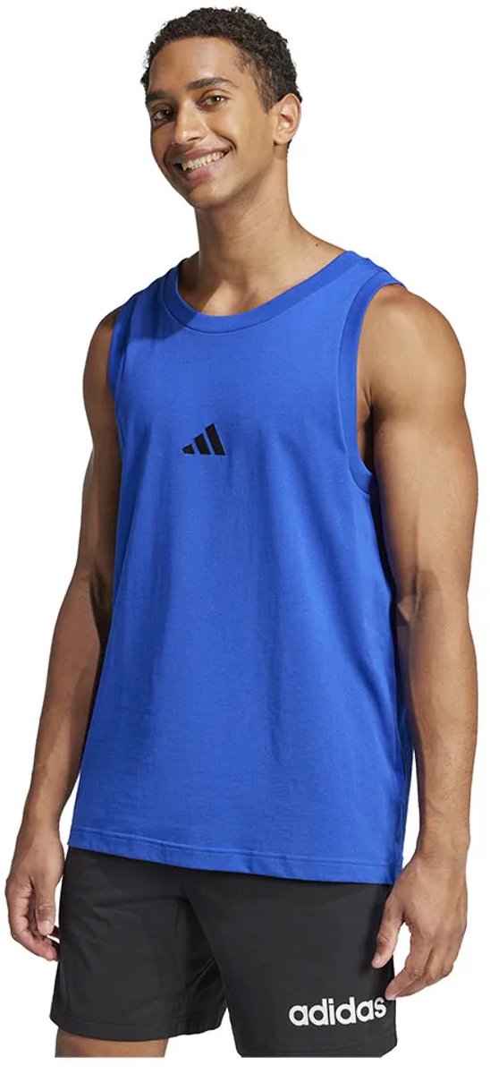 Adidas Essentials Small Logo Mouwloos T-shirt S Regular Man Zwart
