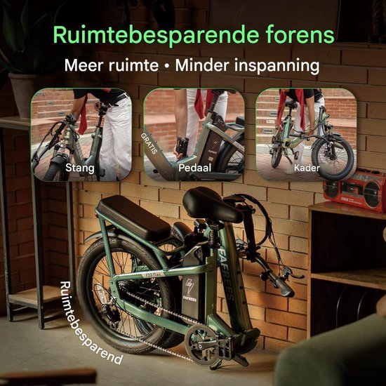 Fafrees Elektrische fiets - Actieradius120km - Verwijderbare batterij 36 V 20Ah - Motor 250W - Shimano 7 versnellingen - Koppelingssensor aan beide zijden - 20 Inch Commuter E-Bike - Dubbele Vering - 20 Inch opvouwbare City Commuter E-Bike - Zwart van FAFREES — afbeelding 5
