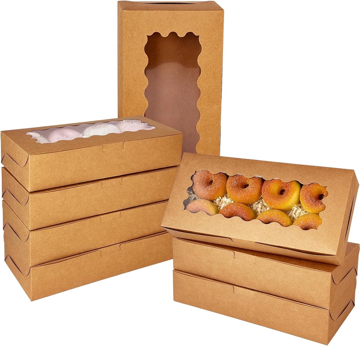 Cupcakedoosje - 30.5 x 14 x 6.3 cm - Bruin - Met Tray en Venster - Gebaksdoos - Perfect Voor Cupcakes, Desserts en Meer - 15 stuks - Cupcakedozen - van Imperatoris