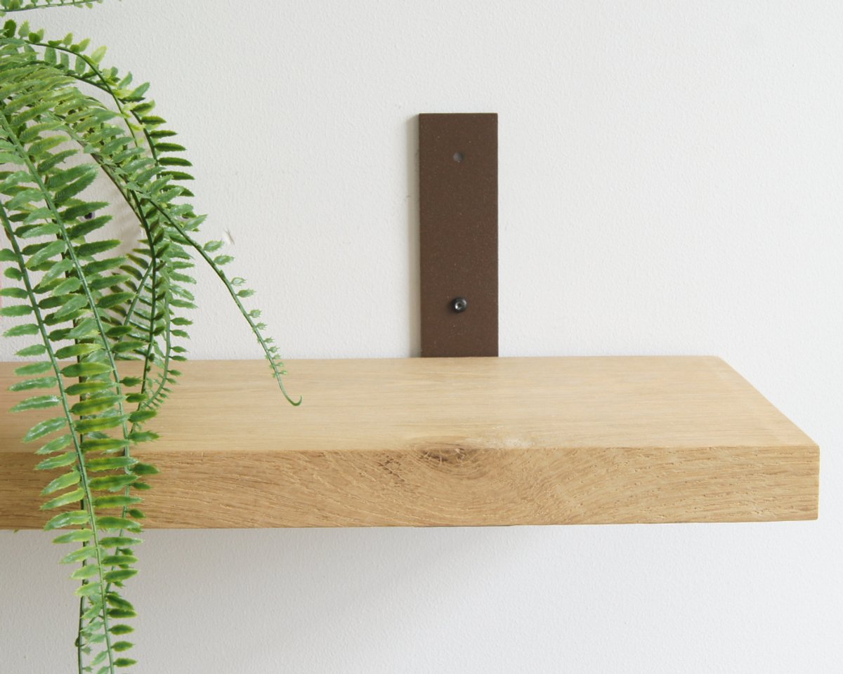 STERKSTAEL Vesta Industriële Plankdrager Solid Chocolate - Stalen Wandplank Steun - Voor plank vanaf 20 cm tot 30 cm - Kleur Donker Bruin - inclusief bevestigingsmateriaal - Poedercoating - Wandsteun - 1 stuk