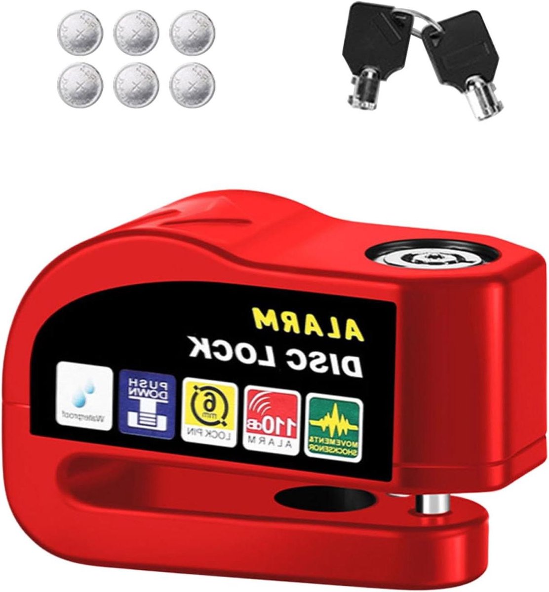 Fiets Schijfrem Alarm - Fietsbeveiliging - Voertuig Beveiligen - Waterdicht Ontwerp - 8 cm - Zwart