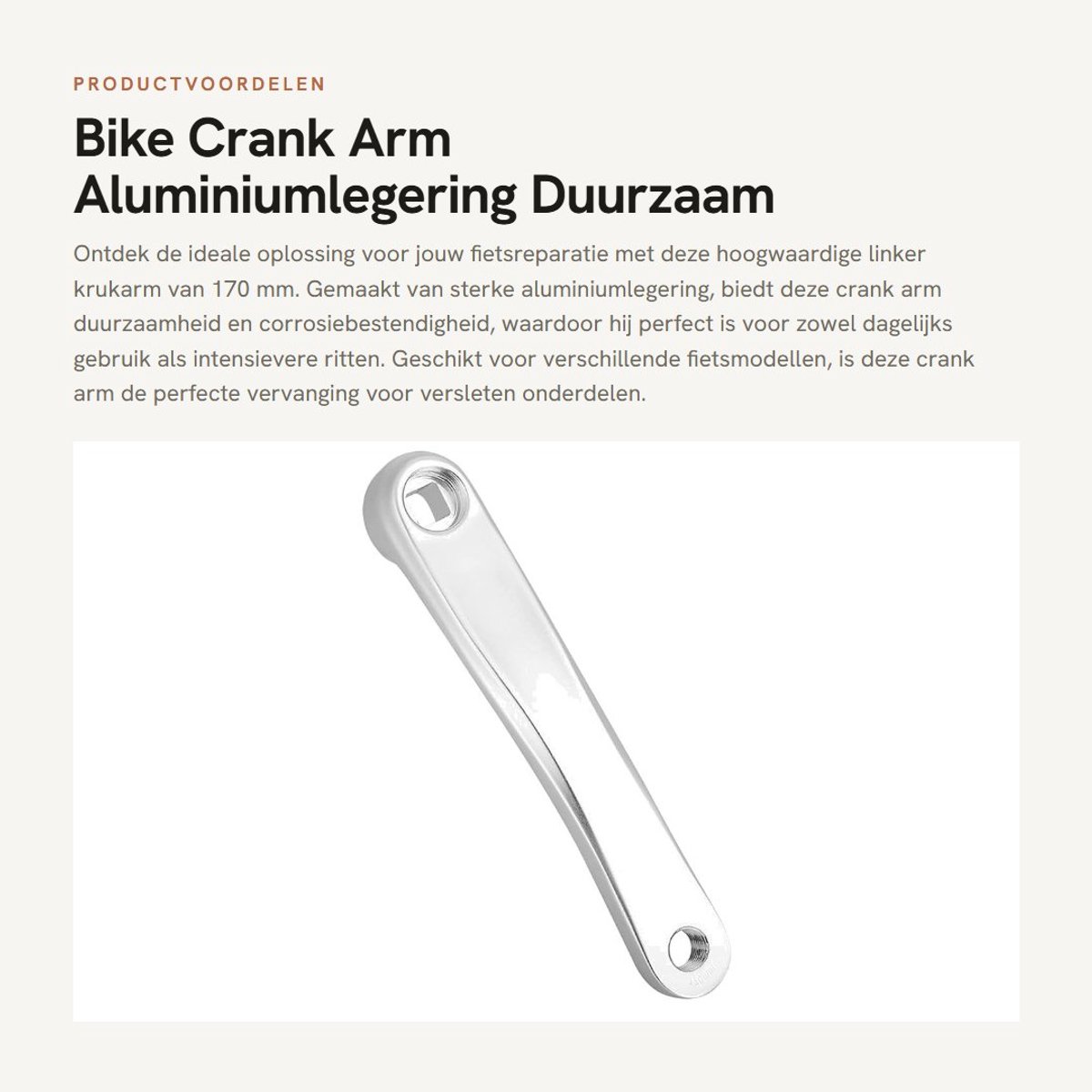 Dailygoods- Crankarm 170 mm - Aluminiumlegering - Links - Eenvoudig te installeren - Corrosiebestendig - Lichtgewicht en duurzaam - Fiets Crank