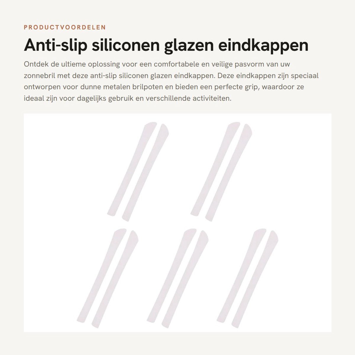 Dailygoods- Siliconen Eindkappen - 5 Paar Antislip - Zachte Siliconen - Geschikt voor Brilpoten 1-1,5 mm - Comfortabel - Geen Schade aan het Oor - Brilbeschermers