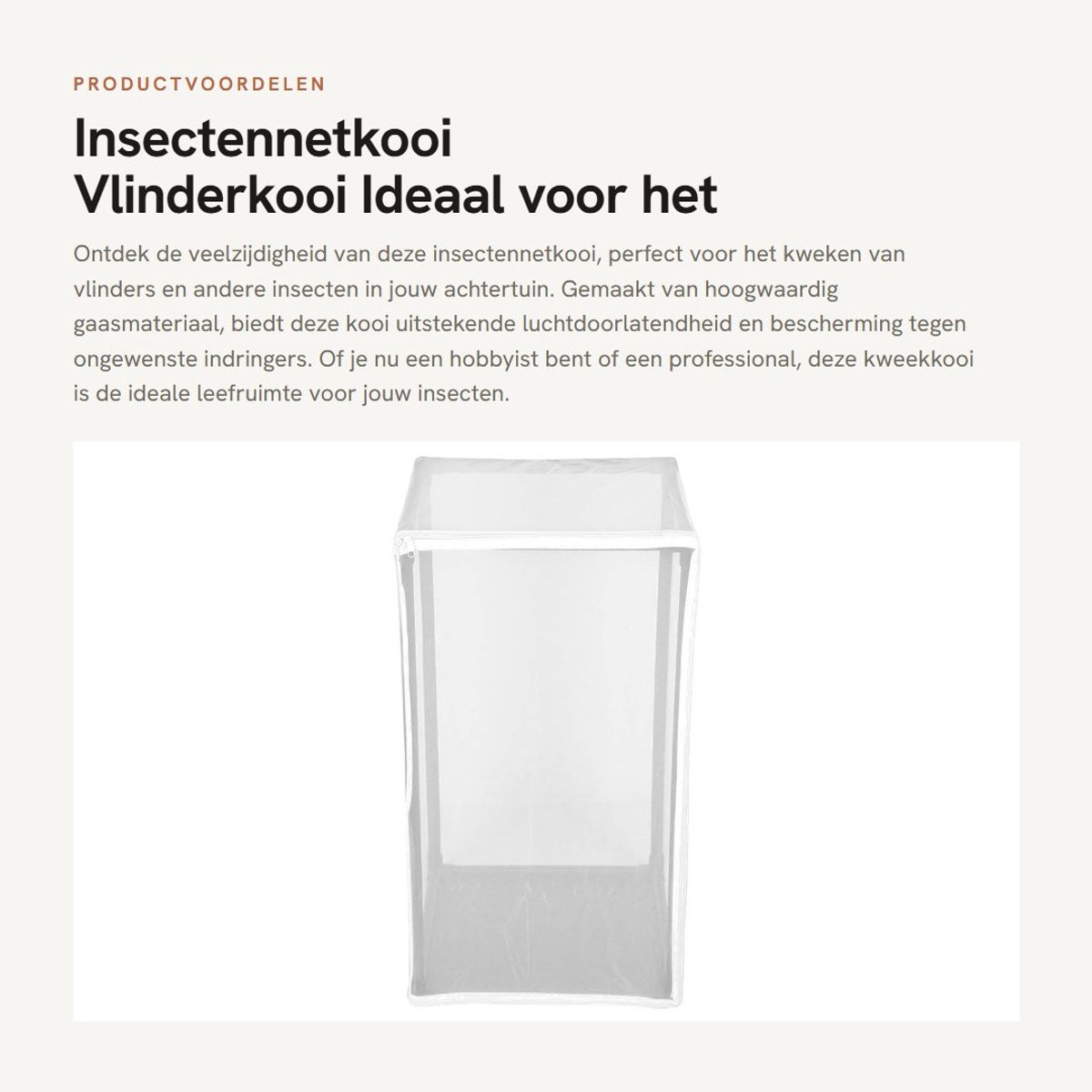 Dailygoods- Vlinderkooi Hoogwaardig Gaasmateriaal - Insectennetkooi - Kweekkooi - Broeikasplantaccessoires - Draagbaar - 40,5 x 40,3 inch - Insectenkooi