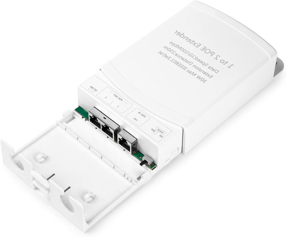 PoE Extender - PoE Repeater Adapter - Netwerk Uitbreiden - IP67 Waterdicht - 250 meter - Zwart