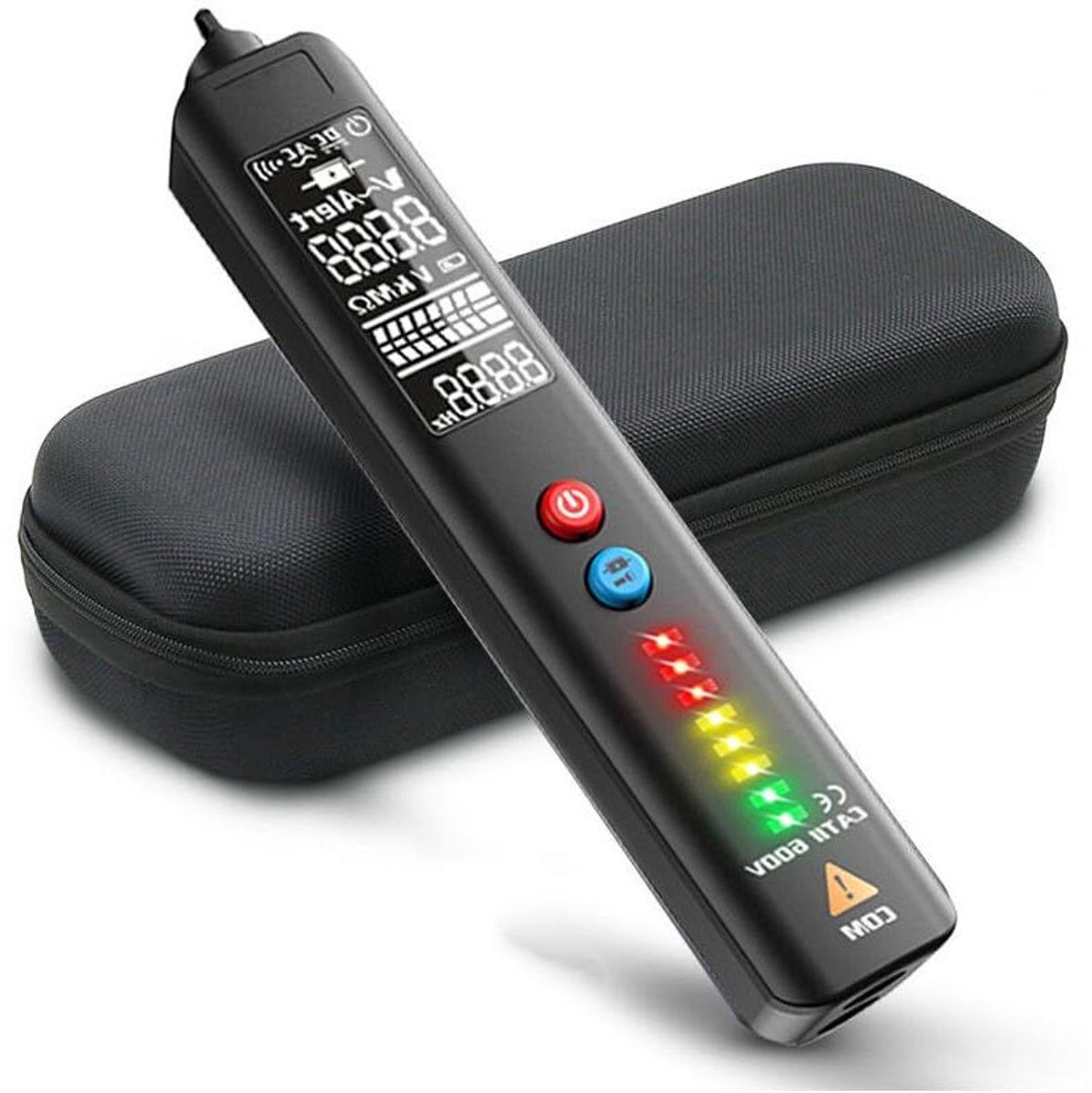 Digitale Spanningstester - Meetapparaat Elektra - Installatie Controle - Ingebouwde Zaklamp - 16 cm Lengte - Grijs