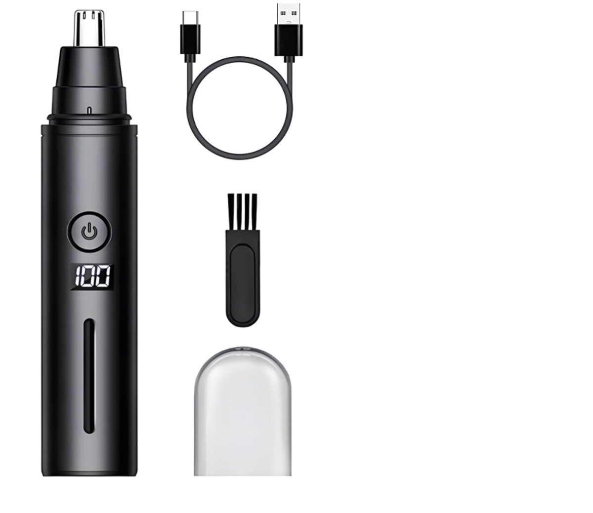 Pijnloze Oplaadbare Neustrimmer via USB, Draagbare Neus- en Oortrimmer, Snel en Precies Haren Verwijderen, Gemakkelijk Schoon te Maken, Neusscheerder voor Mannen en Vrouwen, Zwart
