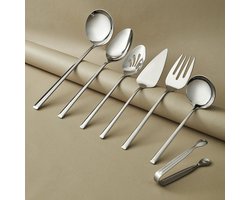 Karaca Tivoli - Service de couverts de 7 pièces - Service en acier inoxydable - Argent - Compatible lave-vaisselle - Boîte de rangement incluse