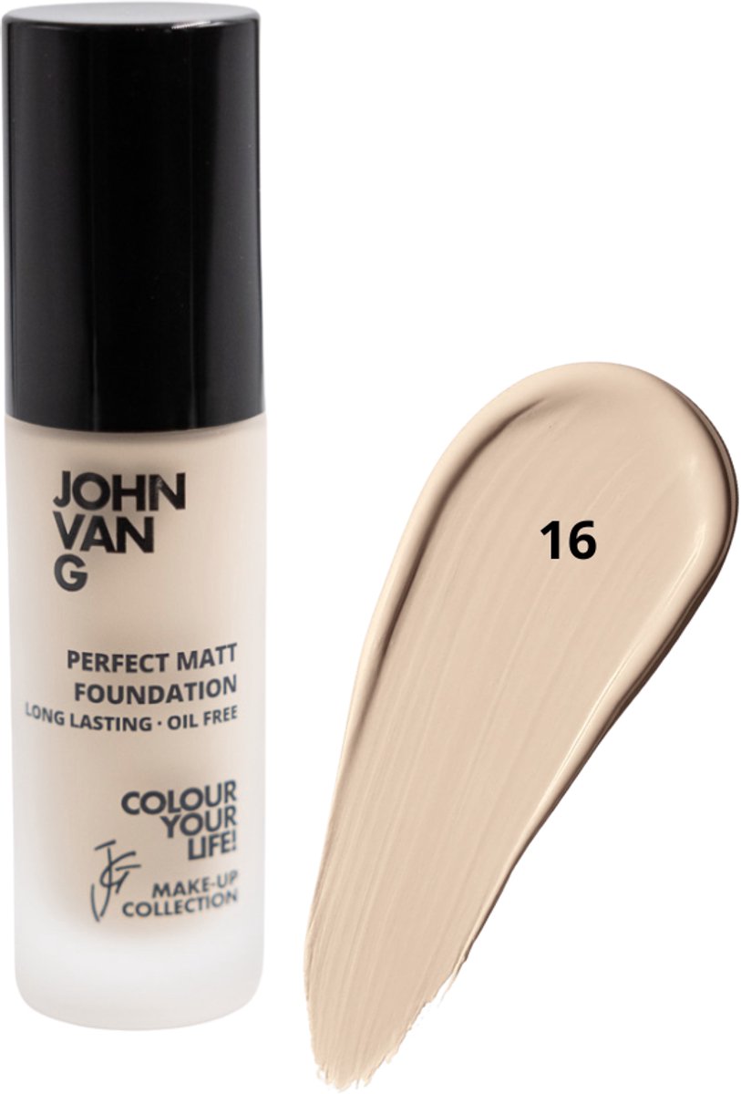 John van G - Perfect Matt Foundation Long Lasting Oil Free - 16 - PM - 20ml ml - 16 - PM - Beautywinkel