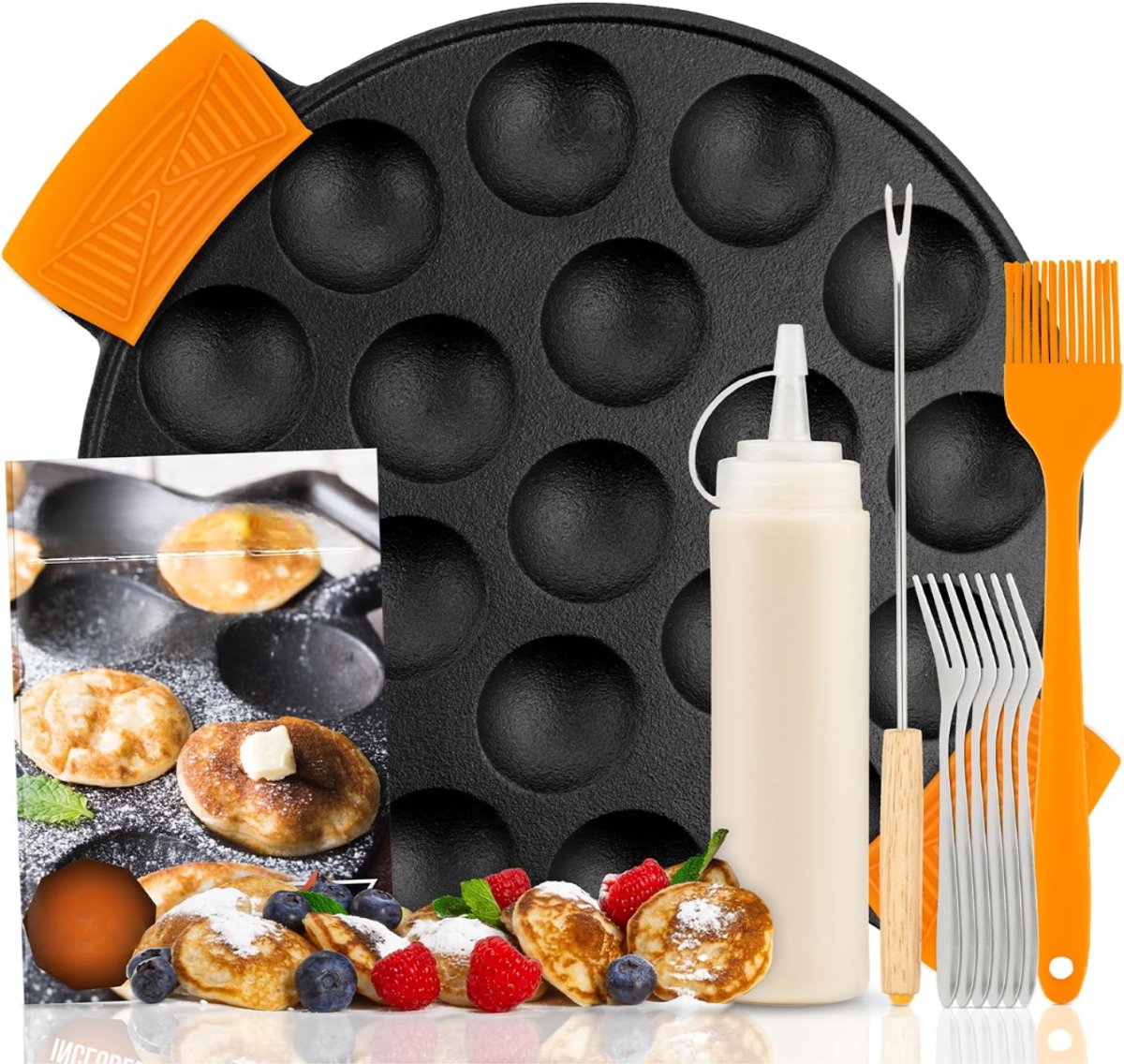 AHD® Poffertjespan Electrisch - Tosti Apparaat - Poffertjespan - Zwart - 25cm x 24cm x 5cm