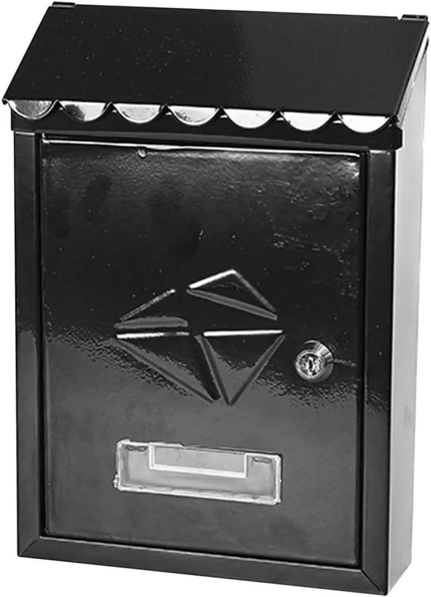 Wandbrievenbus - Postbak - Post Ontvangen - Roestbestendig Ijzer - 30 cm Hoog - Zwart