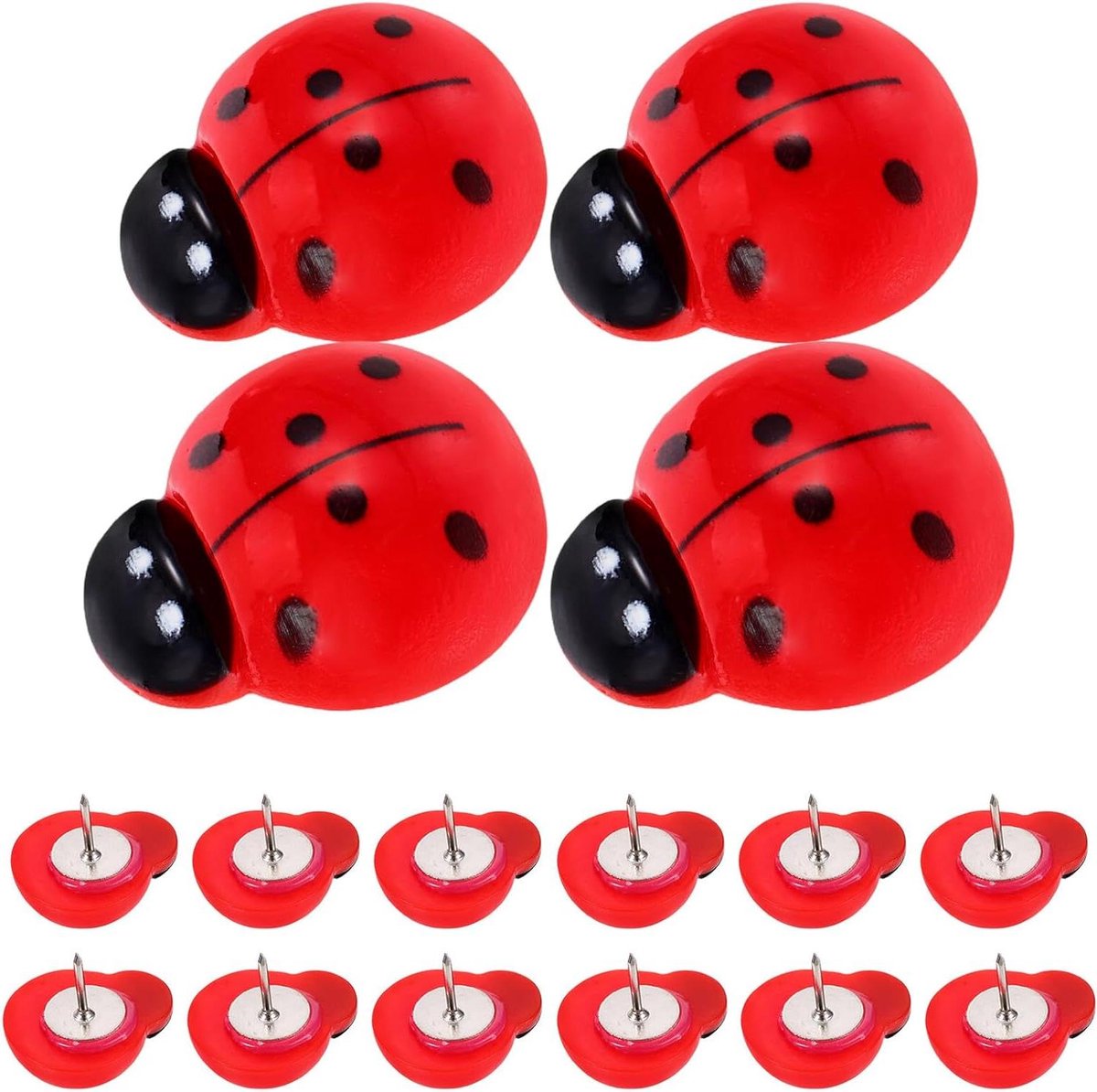 30 Pieces Colorful Ladybug Push Pins Sturdy Decorative Thumb Tacks for Bulletin Boards Photo Walls Office School Home Use