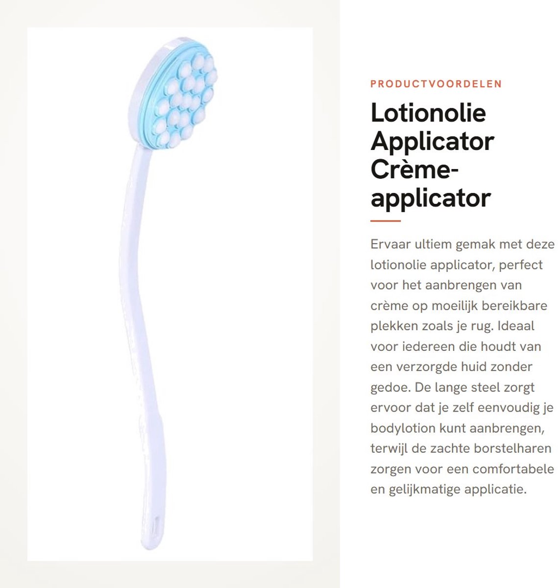 Dailygoods- Lotionolie Applicator met Lange Steel - Crème-applicator - Bodylotion-applicator - Massagetool - Badborstel - Tevredenheid Gegarandeerd - Lotionapplicator