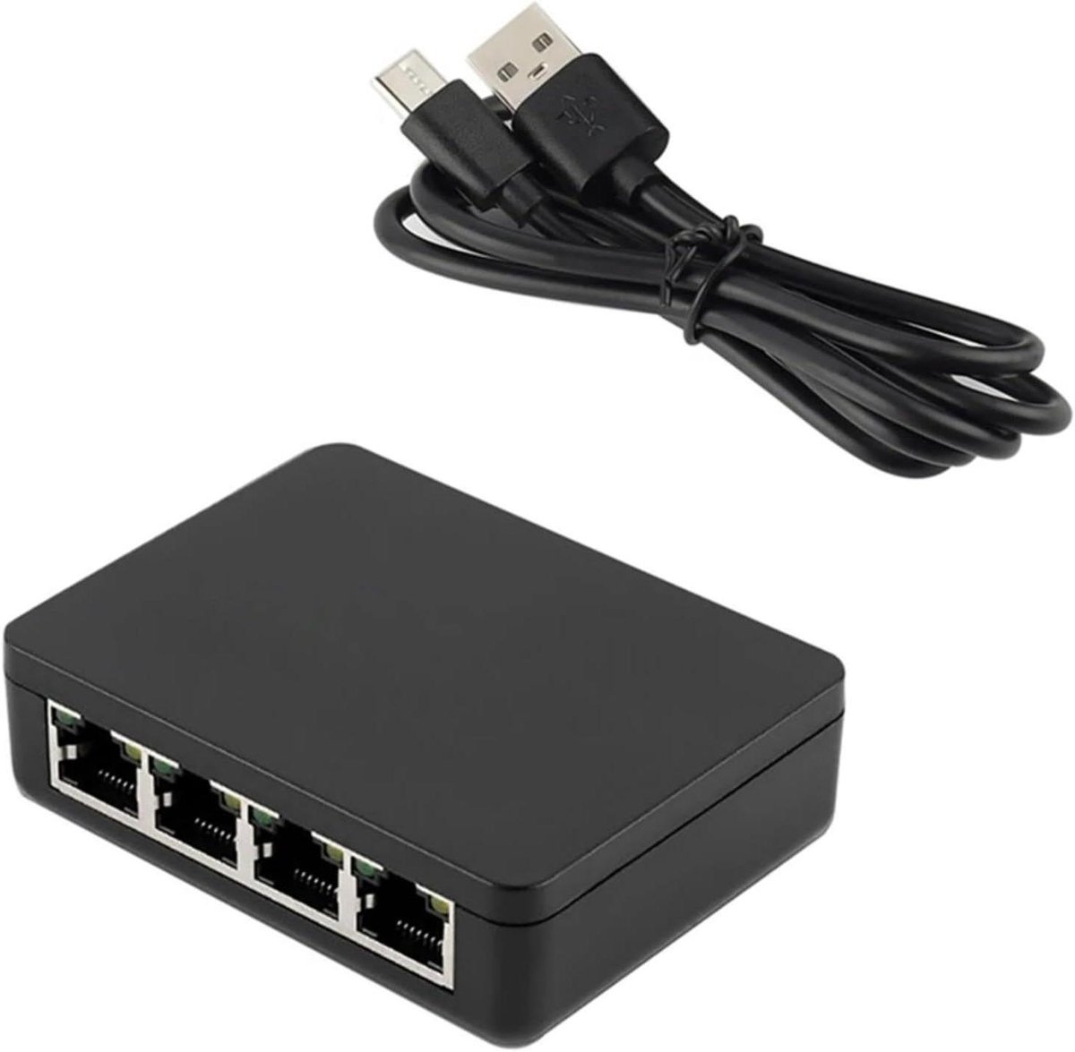 Ethernet Splitter - Netwerk Hub - Meerdere Apparaten Verbinden - Gigabit Snelheid 1000Mbps - 5 Poorten - Zwart
