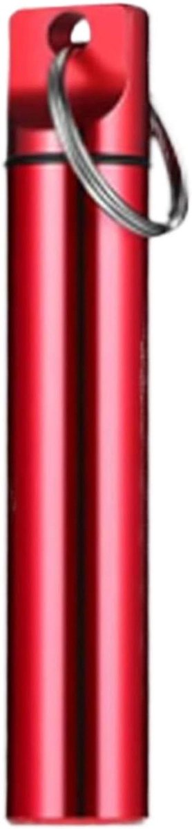 Reistandenstokerhouder - Tandenstoker container - Hygiënisch opbergen - Draagtas voor onderweg - 11 x 3 x 3 cm - Rood