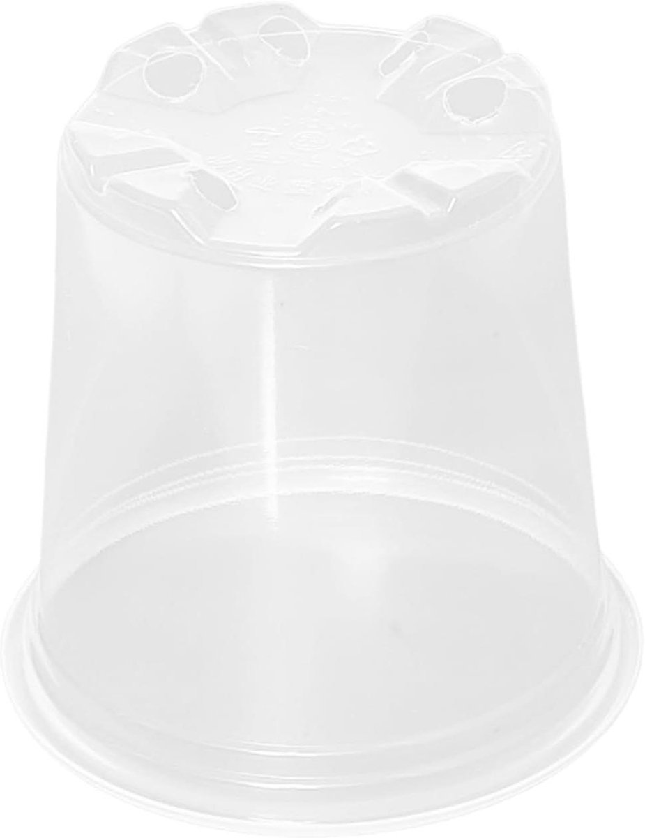 TiaoBug Versterkte plantenpotten met drainagegaten, transparante kunststof plantenpotten voor zaailingen, zaadstarters 10 stuks, 12,7 cm, transparant one size