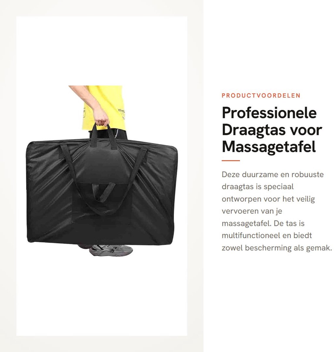 Dailygoods- Massagetas Duurzaam - Draagtas voor Massagetafel - Professionele Schoudertas - Ruimtebesparend - Geschikt voor de meeste massagebedden - Hoogwaardig materiaal