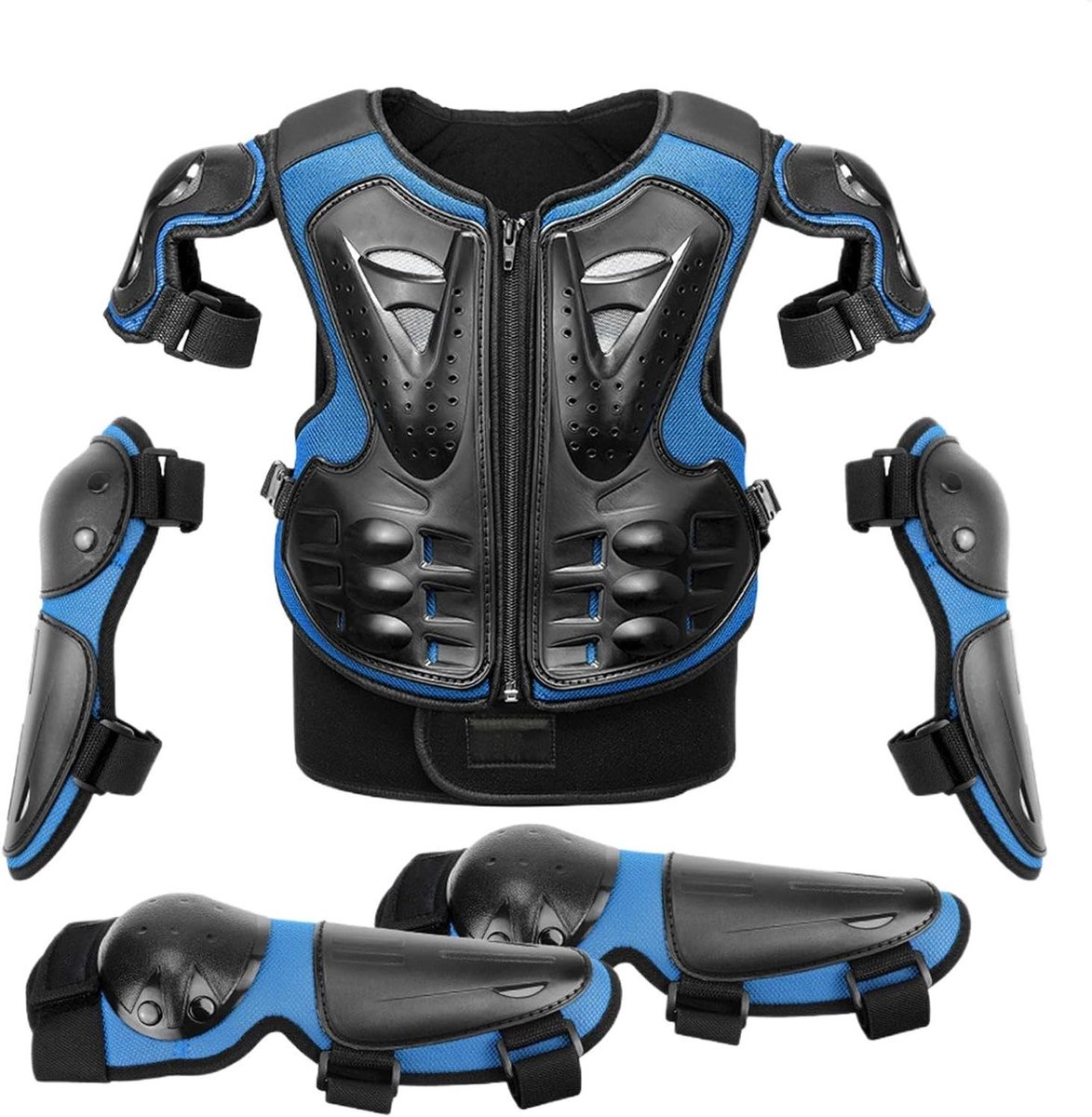 Kinder Crossmotoruitrusting - Beschermende Kleding Set - Sport Bescherming - Ergonomisch Ontworpen - 5-delig - Blauw Zwart
