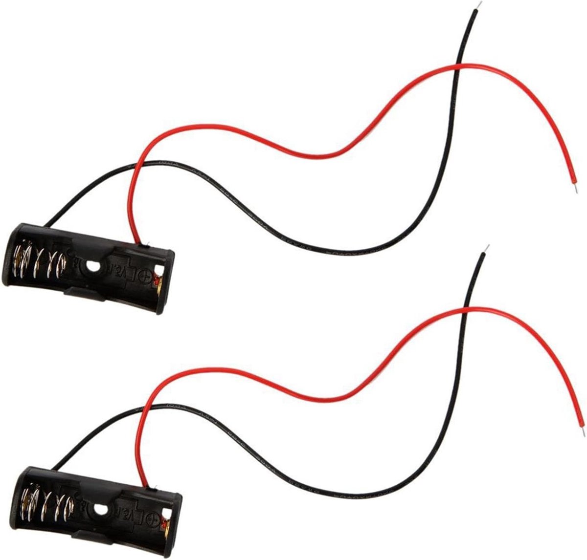 Batterij Houder - Clip Case - Stroomvoorziening - Compact 12V - 10 Stuks - Zwart