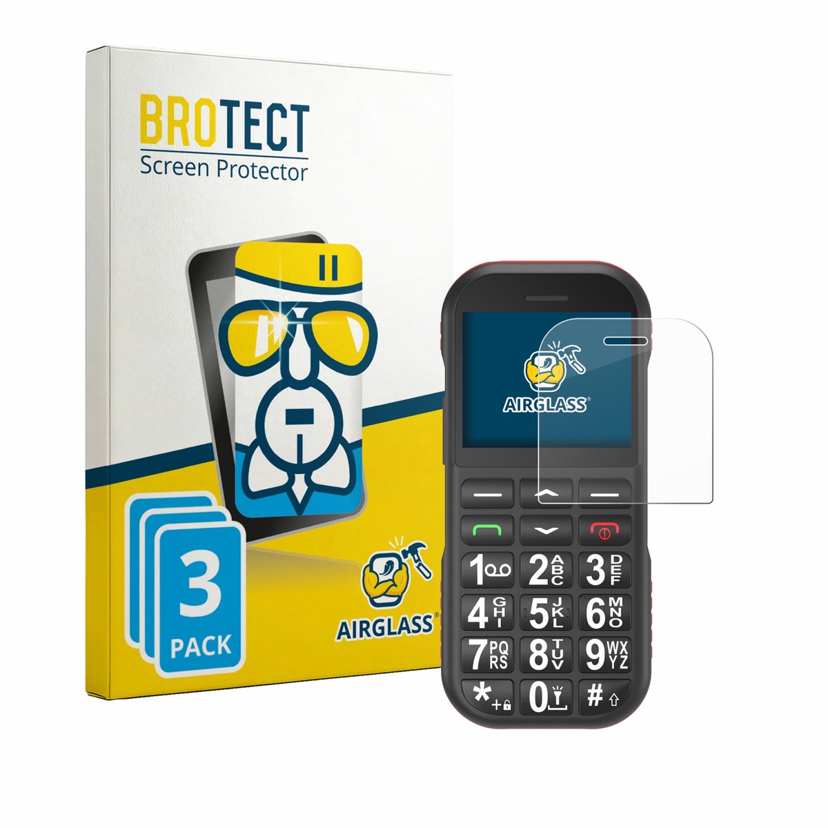 Screenprotector 3 Stuks voor Ufferson Seniorenhandy Beschermglas transparant