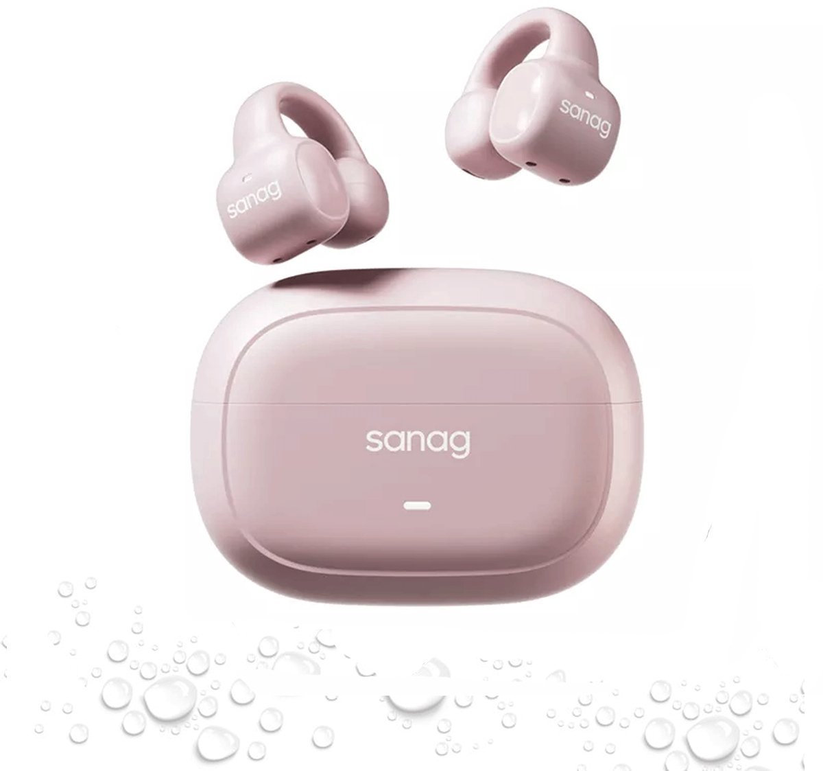 Koptelefoon - Sanag S3S - Sanag Open Draadloze Oordopjes - Bluetooth 5.3 Clip-on Design - Batterijduur van 24 uur - Mini Bone Conduction Hoofdtelefoon - Met Microfoon - Waterdicht - Geschikt voor Fitness en Hardlopen - Roze