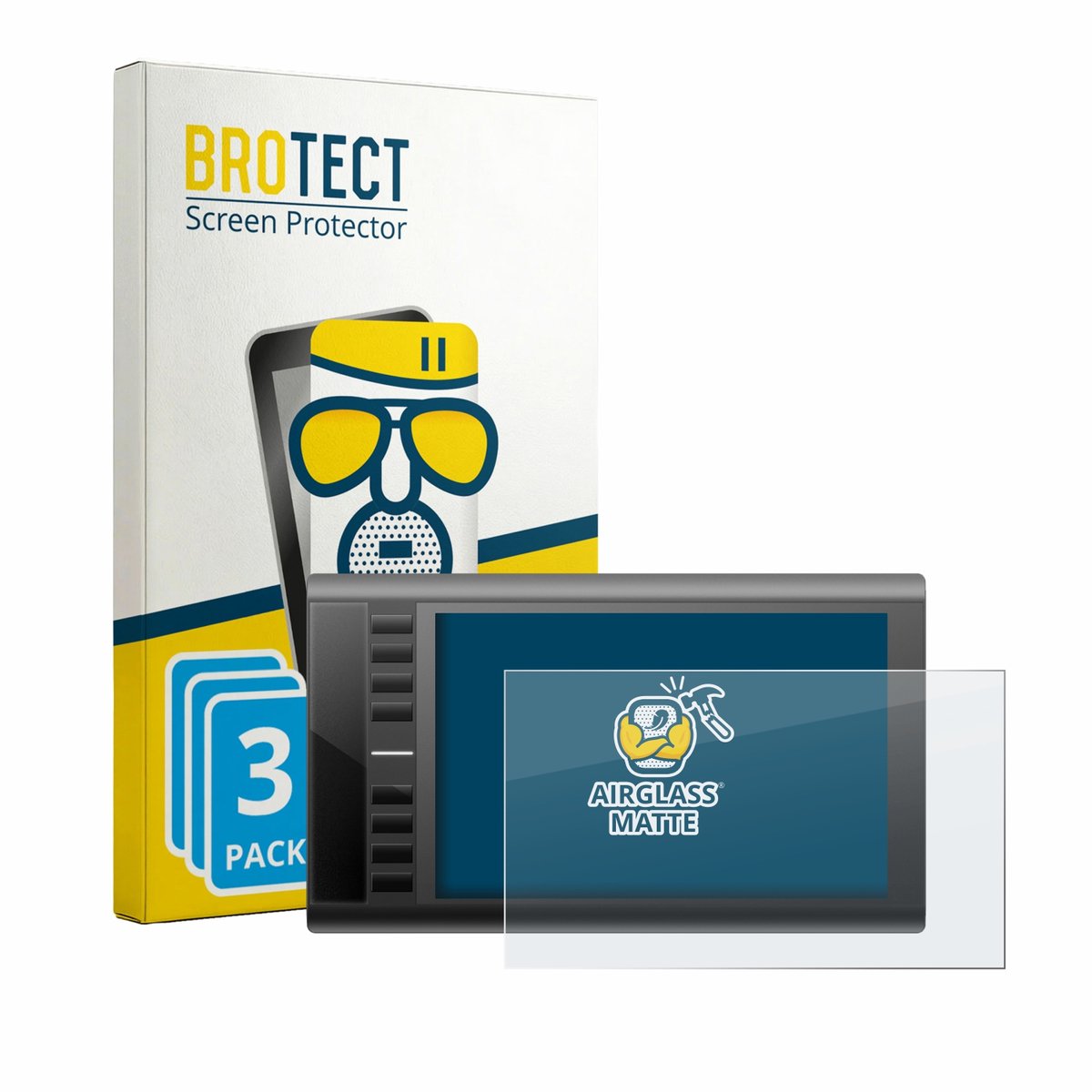 BROTECT - Screenprotector voor Ugee M708 - Folie Beschermfolie Beschermglas matte 3 Stuks