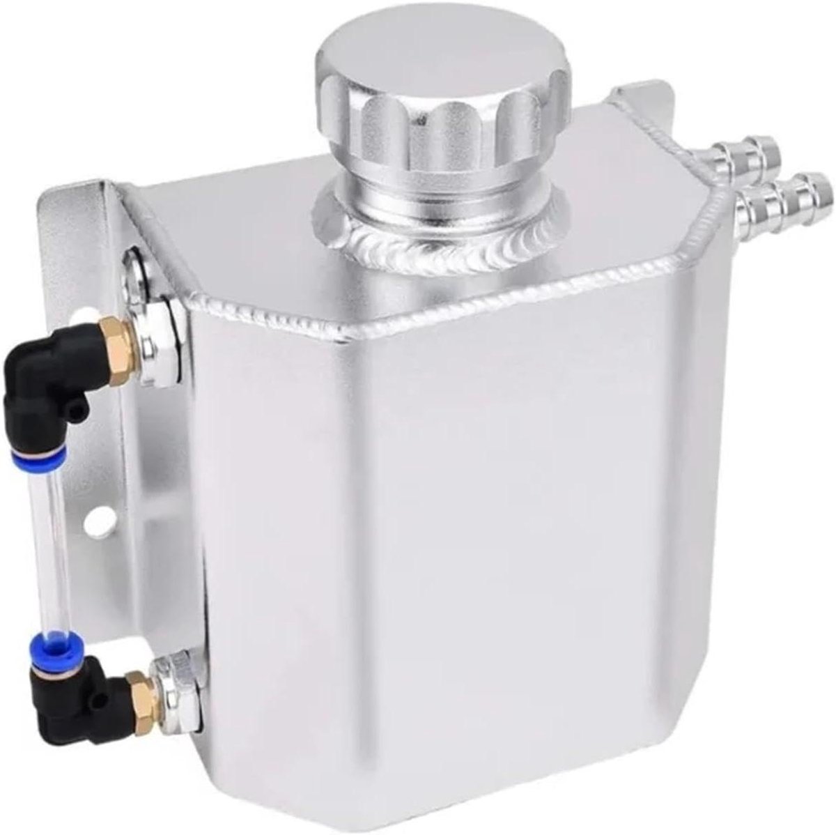 Expansievat - Koelvloeistof Reservoir - Motor Koelen - Magnetische Aftapplug - 1L - Zilver
