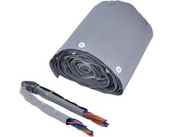 SUPERFINDINGS 15 m PVC kabelslang draad 10 cm brede platte kabelbescherming afdekking met kliksluiting draadbescherming slang voor stroomapparaten, industriële robot, lasuitrusting