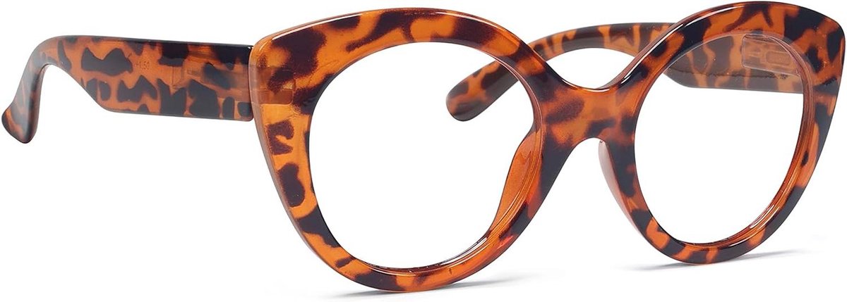 Ronde Leesbril - Leeshulp Dames - Lezen Zonder Inspanning - Oversized Montuur - 161 cm - Schildpad