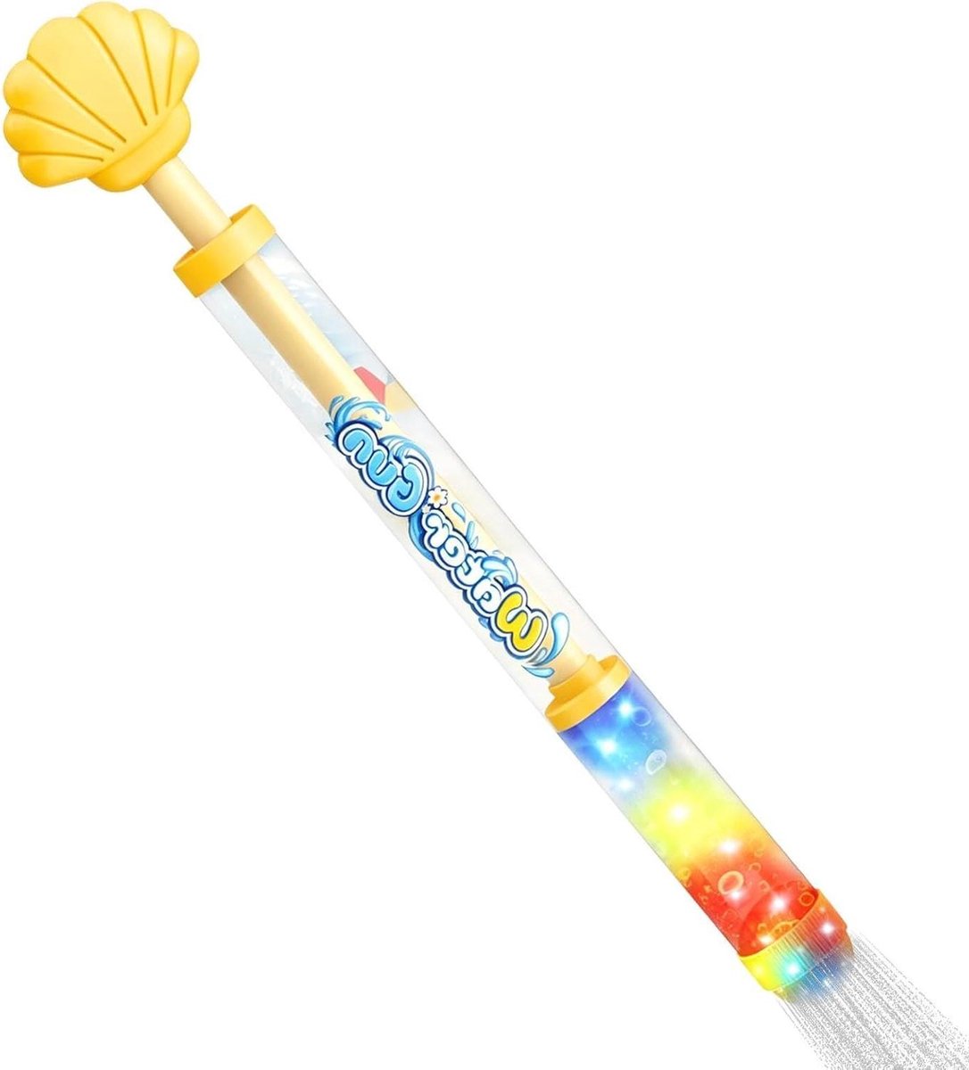 Waterspuit Batterij - Elektrisch Spuitpistool - Buiten Spelen - Met LED Licht - 35 cm Lengte - Geel