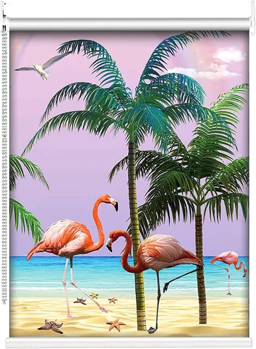 Rolgordijnen Flamingo Patroon - Raambekleding Decoratie - Ruimte Verduisteren - 100% Licht