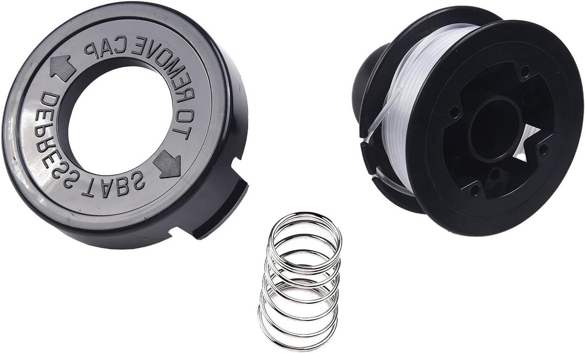 Trimmer Spoel Set - Lijnkop Montage - Tuin Onderhoud - Perfecte Pasvorm - 1 Spoel 1 Kap - Zwart