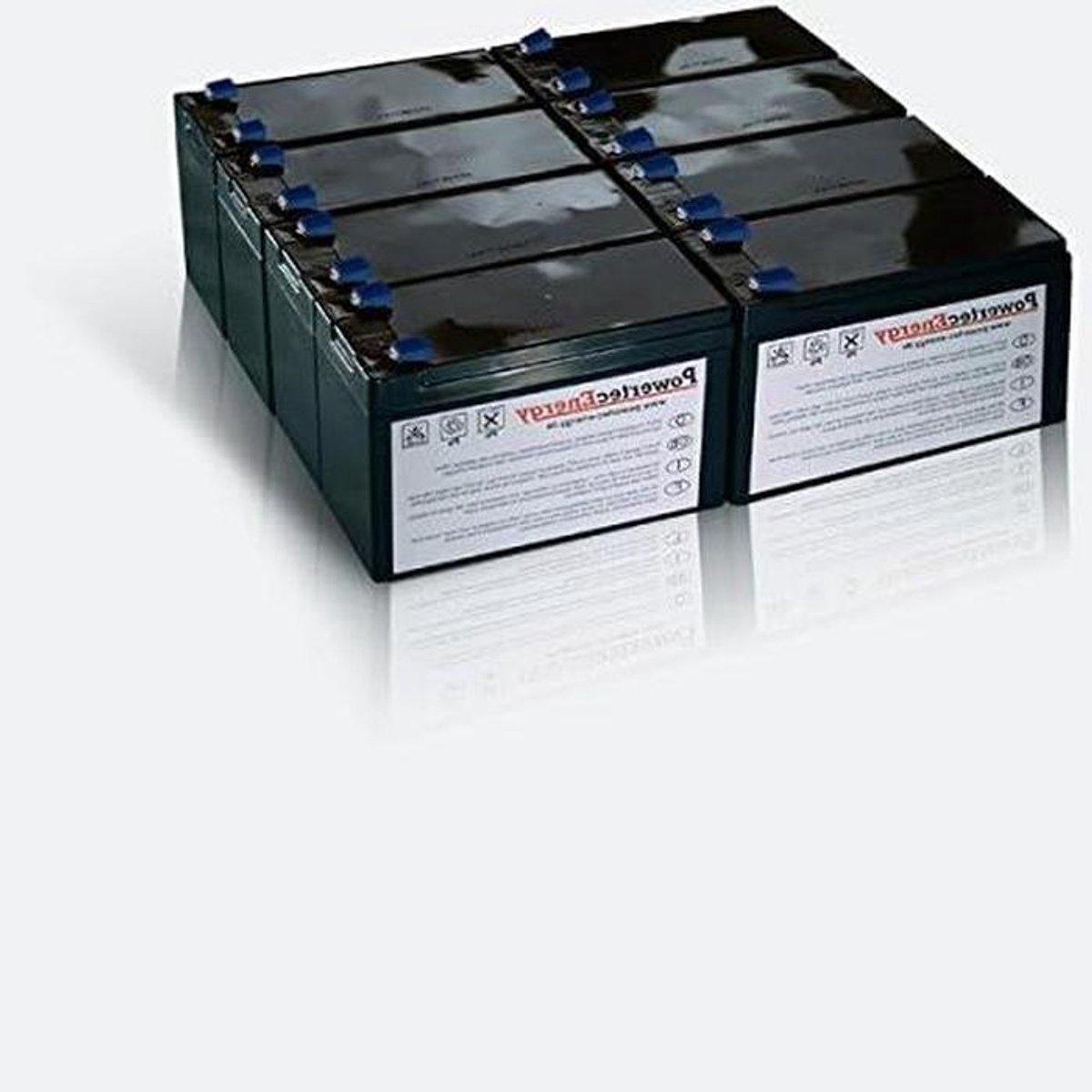 Reservebatterij - USV Batterij - Stroomvoorziening Beveiligen - Oplaadbaar AGM Techniek - 8 x 12V - Zwart