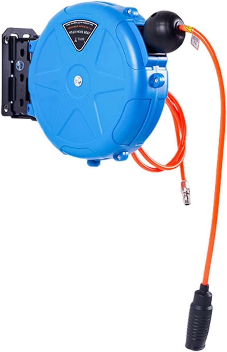 Slanghaspel - Lucht haspel - Werkplaats organiseren - 180° draaibaar - 10 meter - Blauw