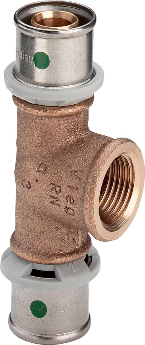 Viega Sanfix Fosta Sanfix P-T-stuk, d1 25, Rp 1/2, d2 25 roodkoper Model 2117, 599102