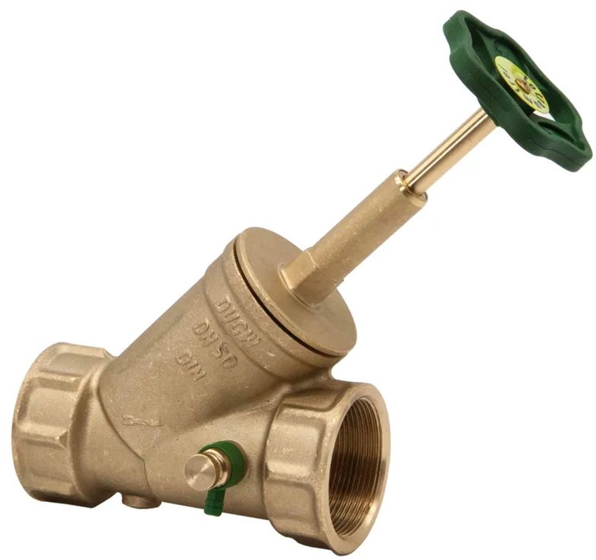 Schlösser Armaturen JS Vrijstroomventiel met mofaansluiting, met aftapping, met stijgende spindel, DN50, binnendraad 2'', DVGW gekeurd, 0015105000001