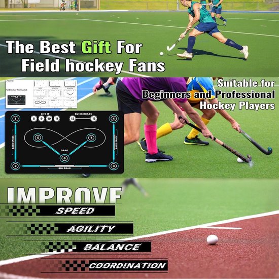 Voetbal Trainingsmat - Stickhandling Pad - Vaardigheidsontwikkeling Sport - Antislip Stabiel Oppervlak - 90 x 60 cm - A — afbeelding 5