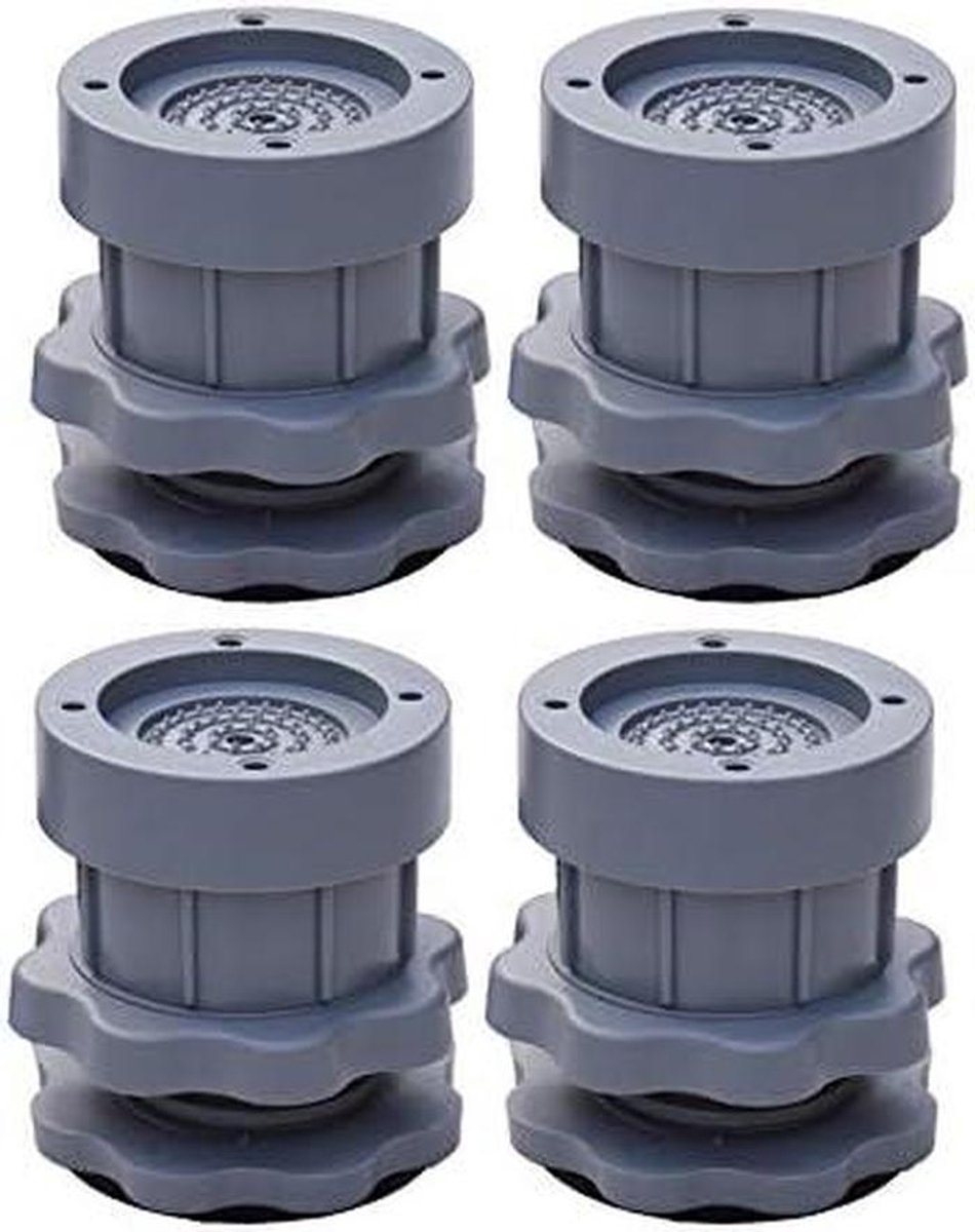Apparaat Voetjes - Anti-Vibratie Pads - Stabiliseren en Beschermen - Verstelbare Hoogte - 4 Stuks - Grijs